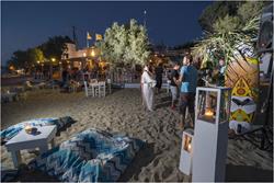 Naxos Windsurf Holiday. St George beach cafe bar.